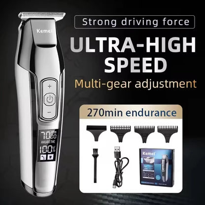 Kemei KM-5027 Original Electric Hair Clipper LCD Display