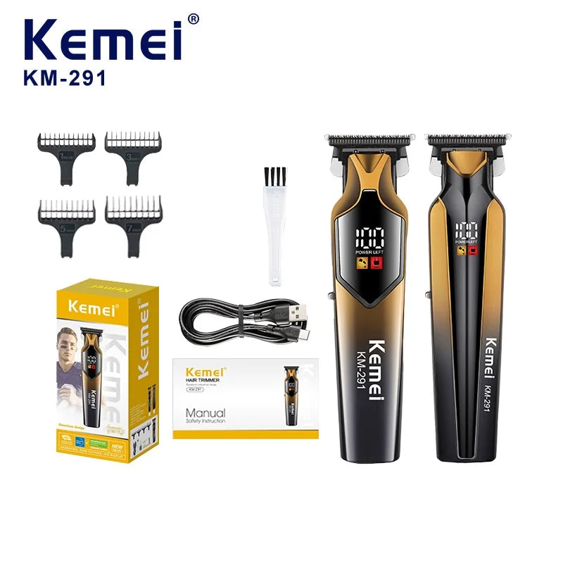Kemei gradient color digital display hair clippers gift KM-291