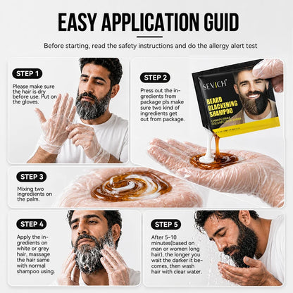 Health Natural Hair Dye Black Beard Shampoo Beard Paint