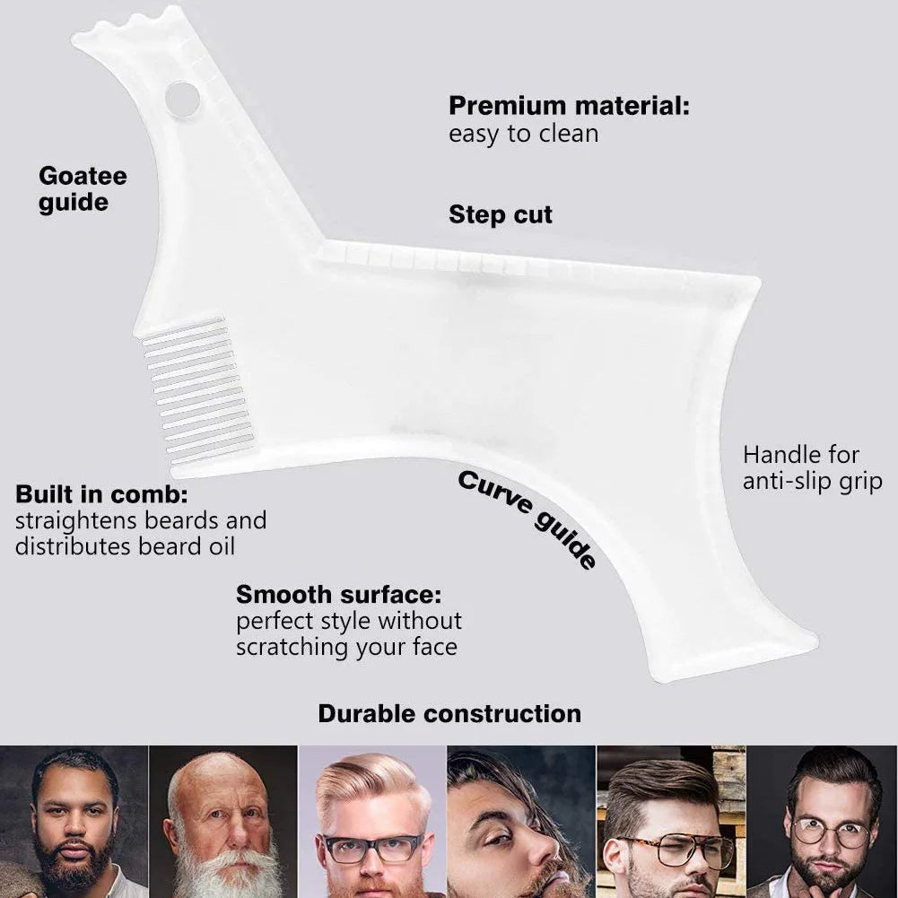 Men's Beard Comb Template Clear Ruler Styling Tool