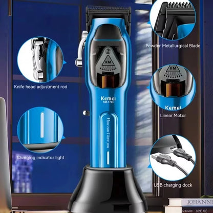 KM-1763 9000rpm Pro Hair Clipper 10W Big Power Cordless