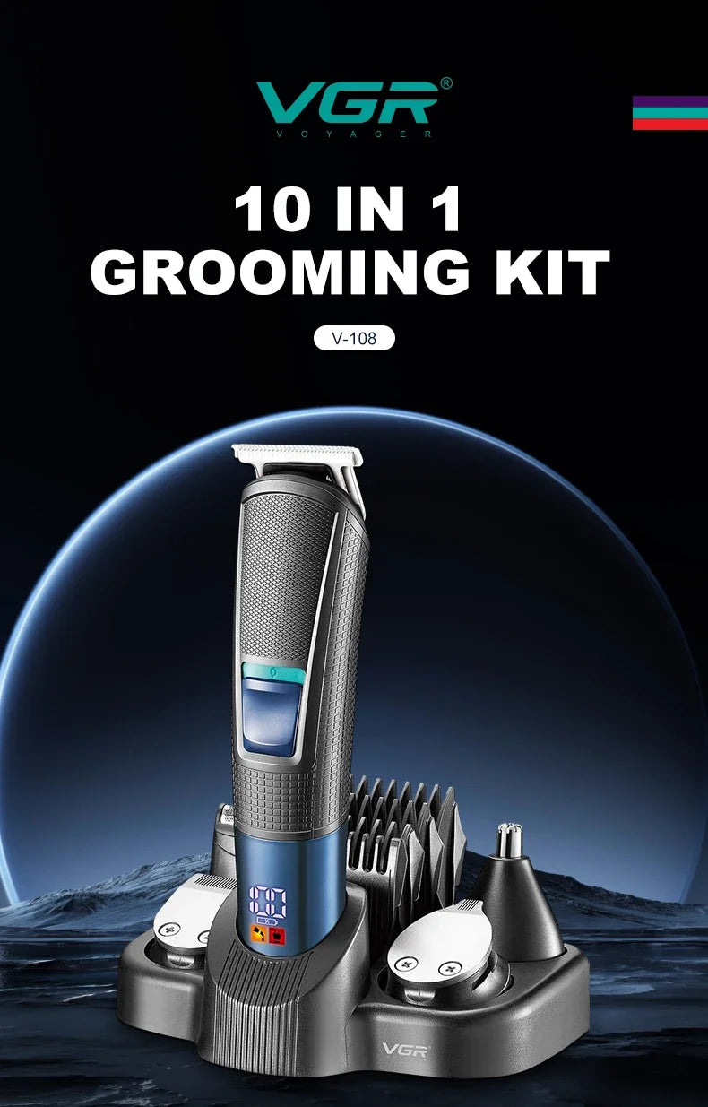 VGR All In One Beard Hair Trimmer For Men Grooming Kit