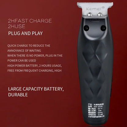 Kemei KM-5026  Men's Hair Trimmer Zero Gapped USB Interface