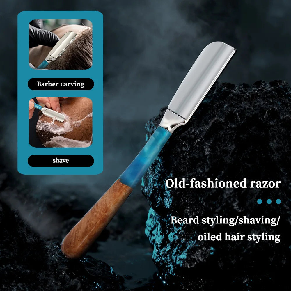 1Pc New Pro Wood Handle Baber Straight Razor Beard Shaving