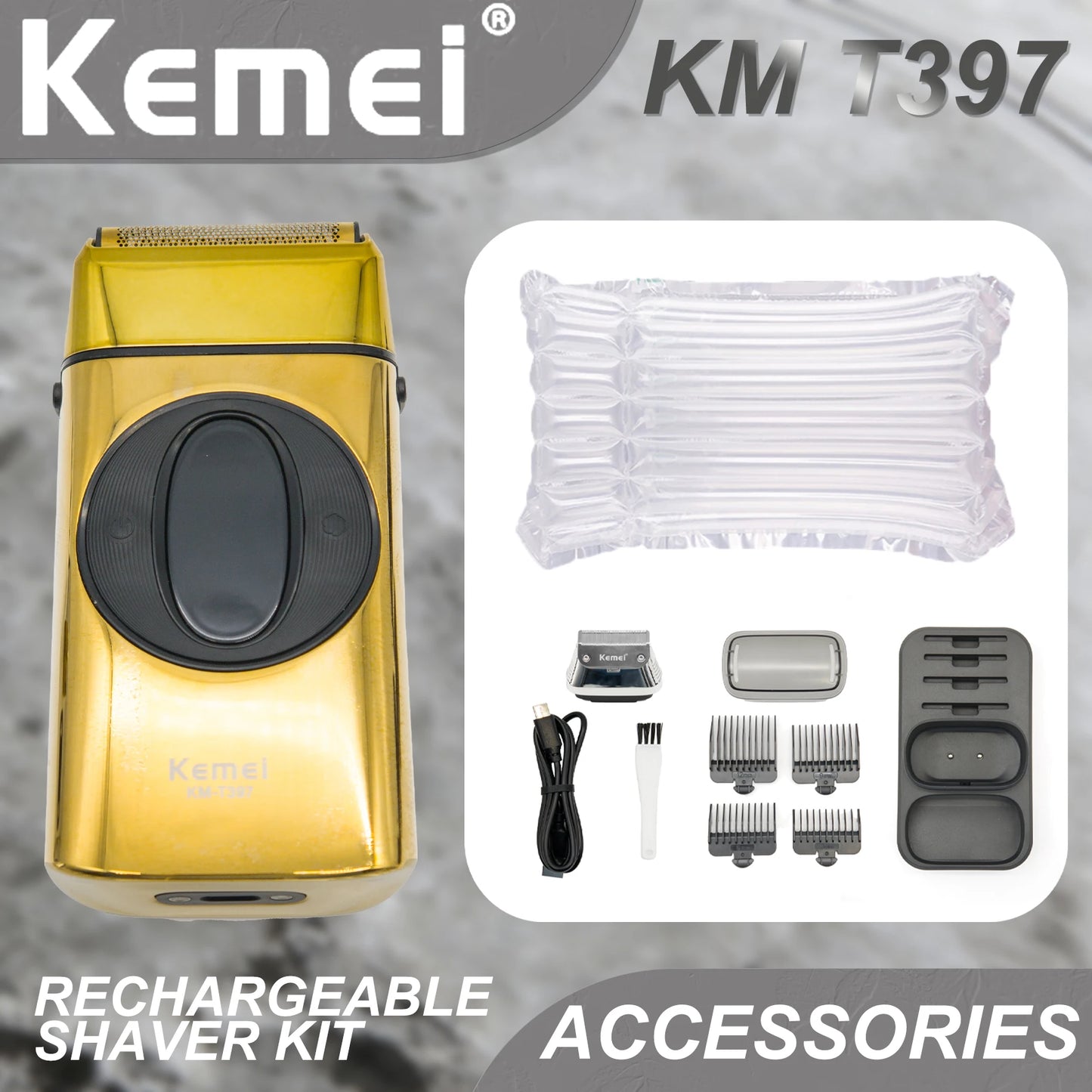 Kemei Beard Trimmer Professional IPX7 2 IN 1 KM-397
