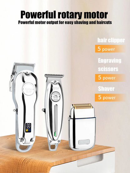 Kemei Professional Finishing Hair Clipper Kit Electric Cordless