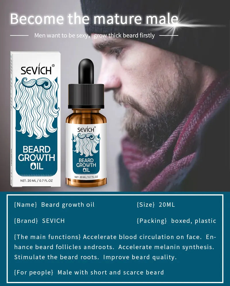 Sevich Men's Beard Growth Oil Care Products Beard Dyeing Cream Kit