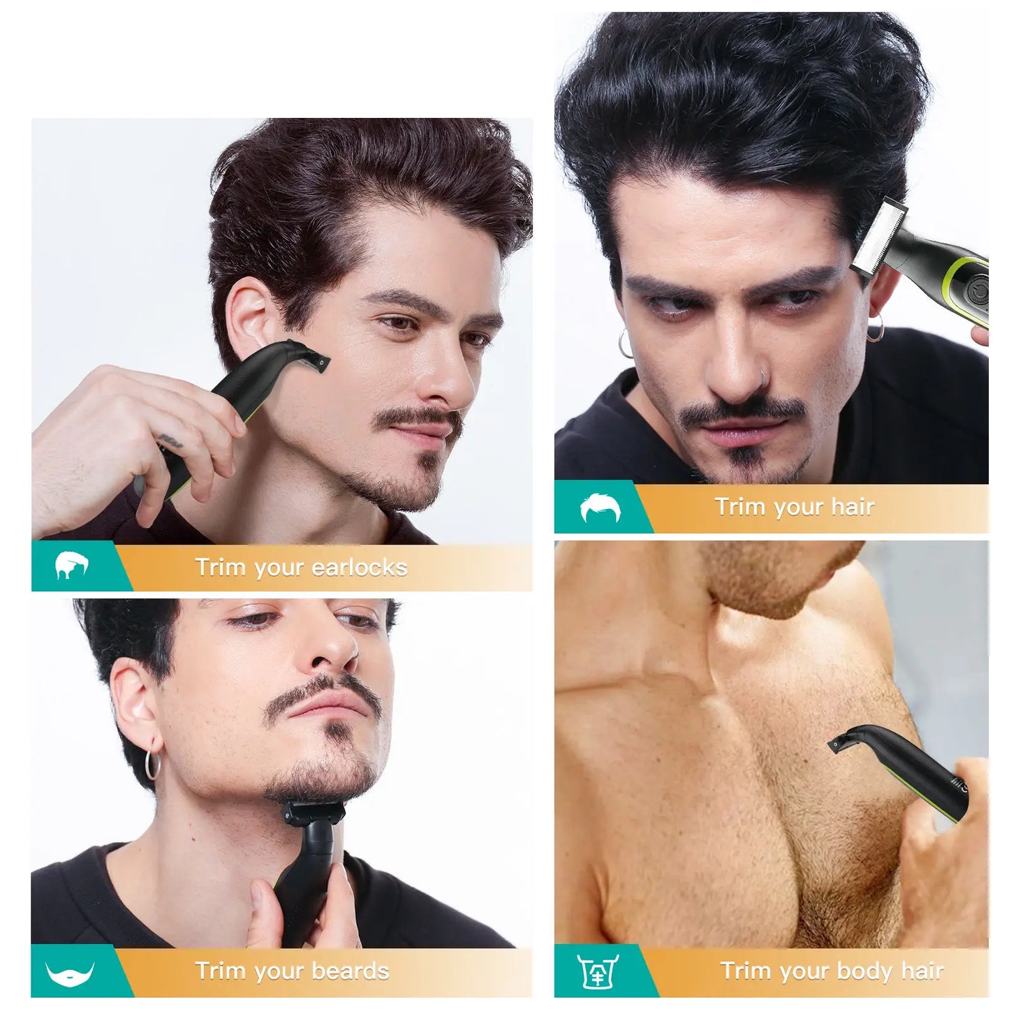VGR Hair Trimmer Rechargeable Razor Waterproof Shaver V-017