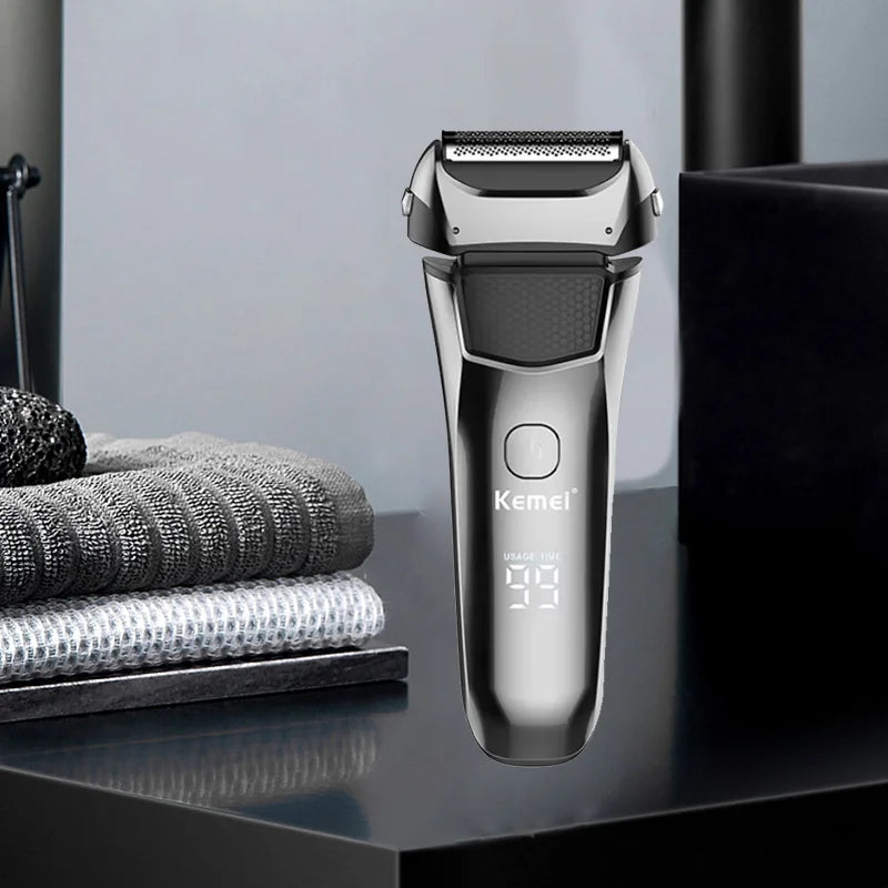 Kemei Men's Electric Shaver Facial Beard Wet & Dry Shaver