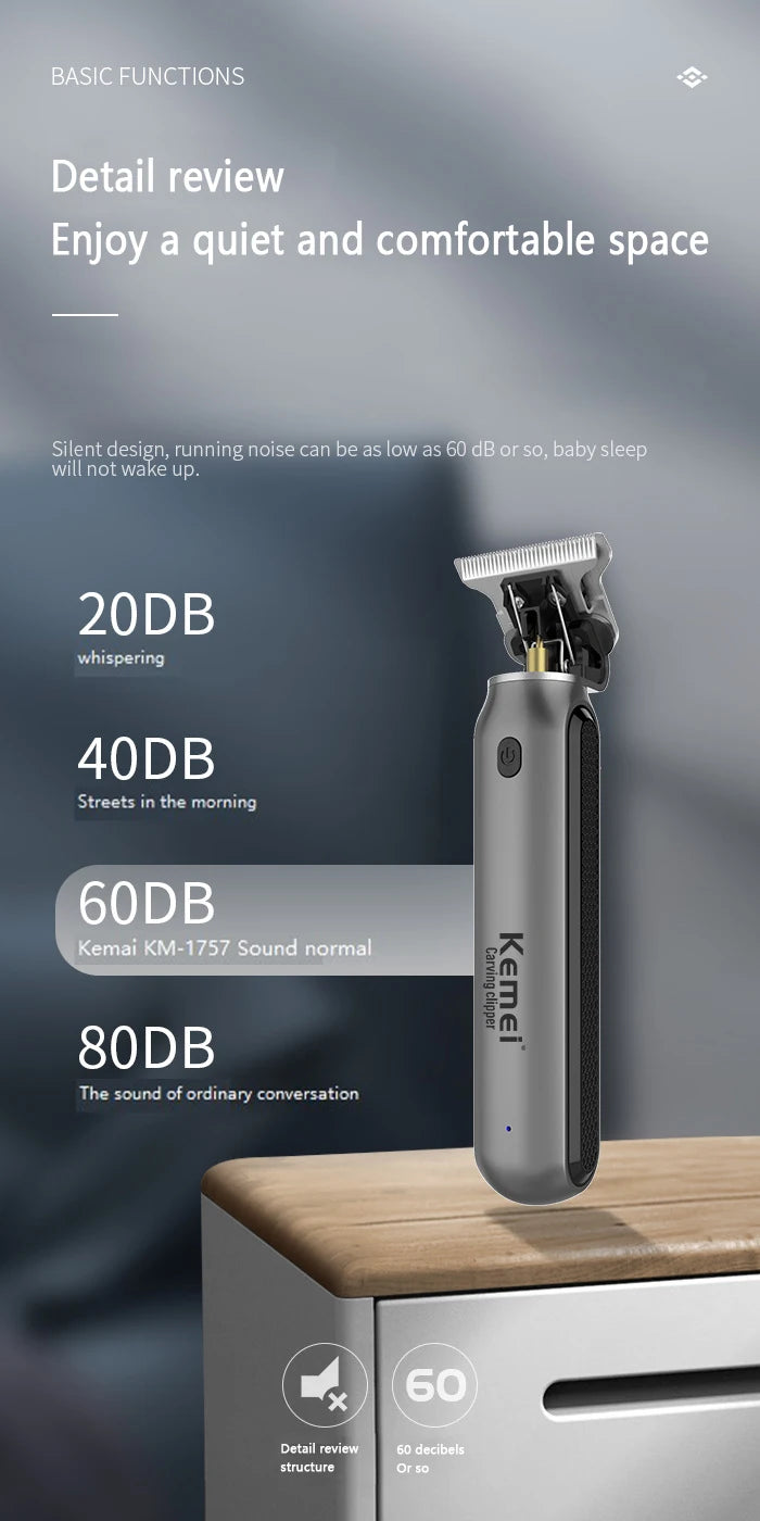 Kemei Rechargeable Electric Cordless Hair Clipper Trimmer