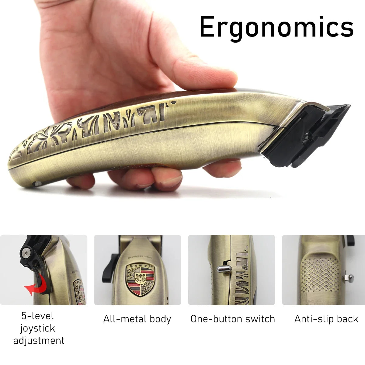 KM2230 2236 Professional Full Metal Electric Cordless Clipper Set