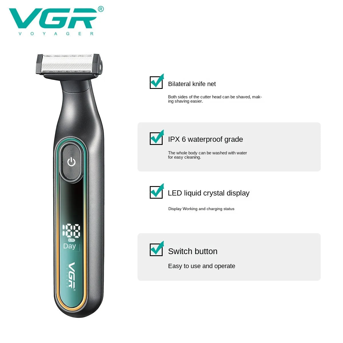 VGR Shaver Professional Shaving Machine Beard Shaver V-360