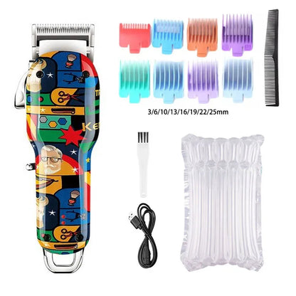 Kemei Rechargeable Graffiti Pattern Electric Hair Clipper