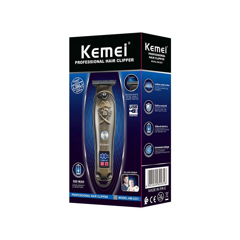 Original Kemei Full Metal Hair Trimmer For Men Groomer Cordless Hair Clippers