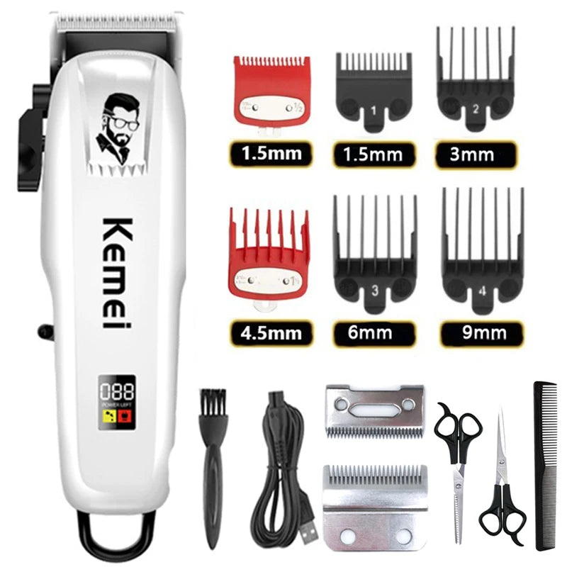 Kemei Electric Hair Clipper Hair Cutting machine Wireless Trimmer