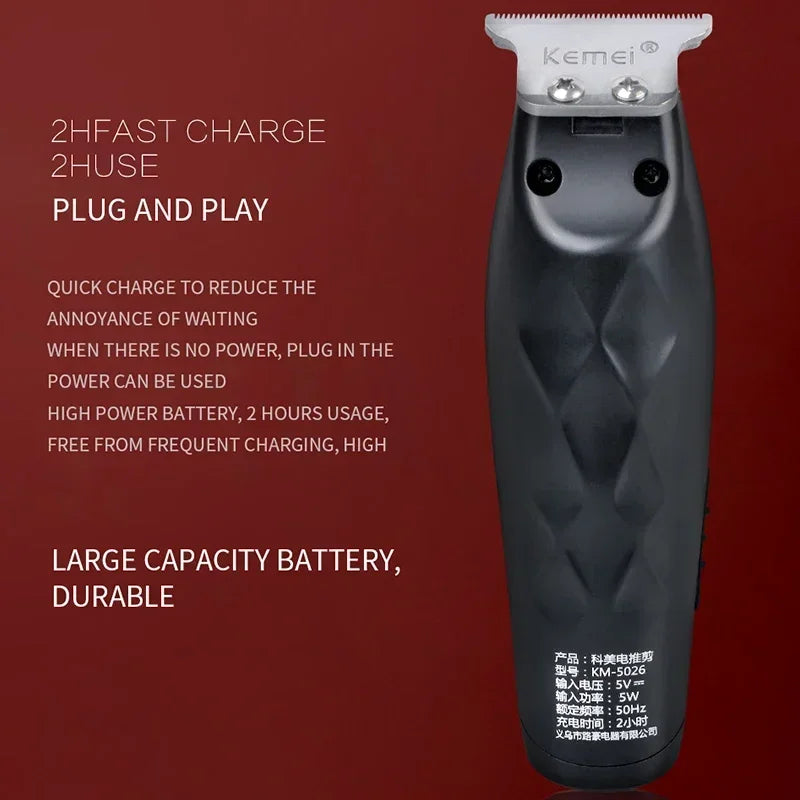 Professional Hair Clipper Cordless 0mm Baldheaded Beard Trimmer
