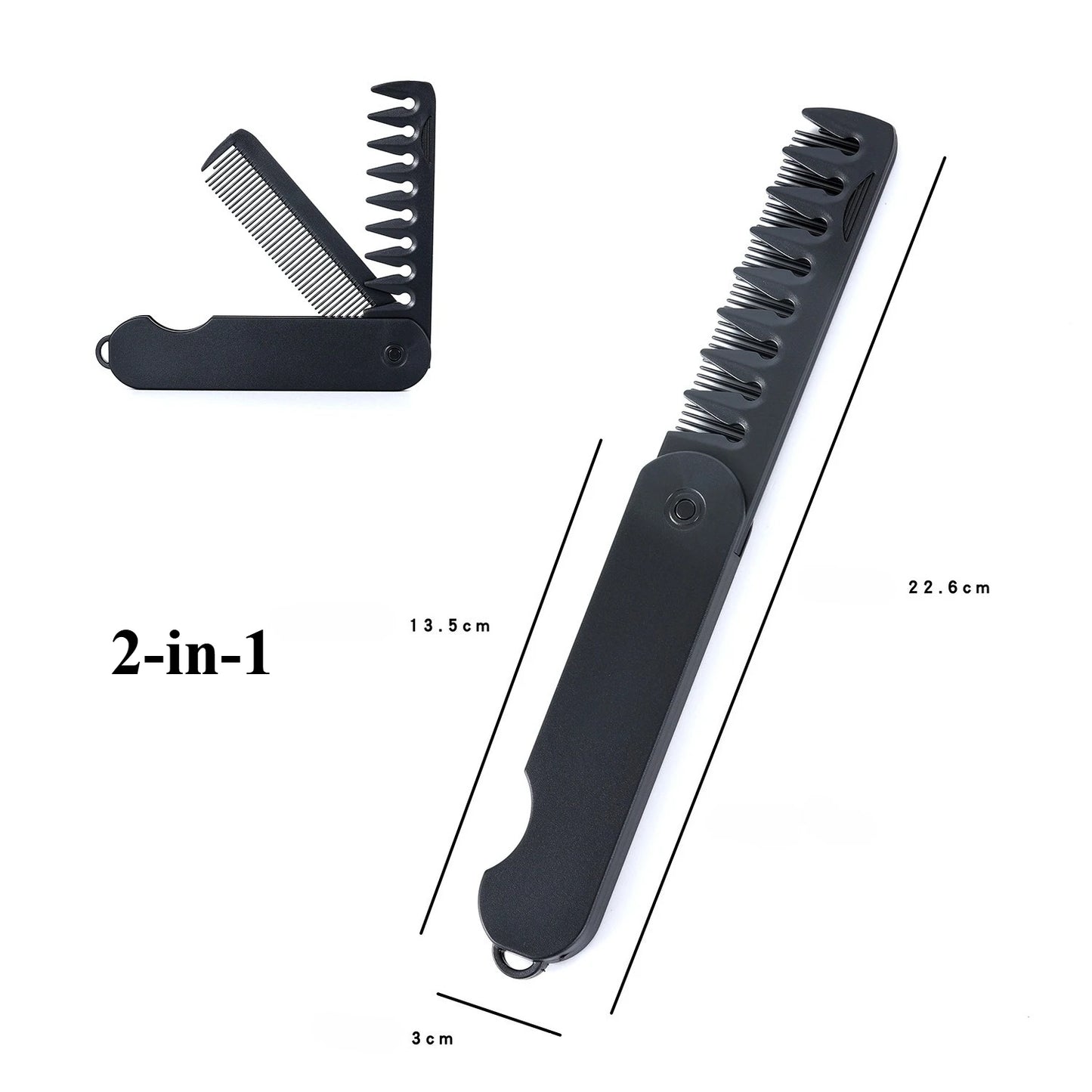 Multifunctional 3-in-1 Plastic Folding Pocket Combs