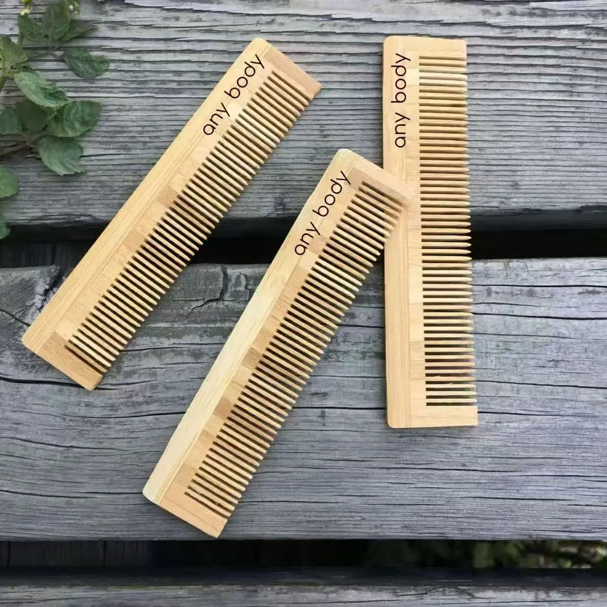 Customized LOGO Bamboo Comb Wood Pocket Beard Comb