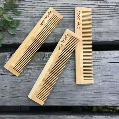 Customized LOGO Bamboo Comb Wood Pocket Beard Comb