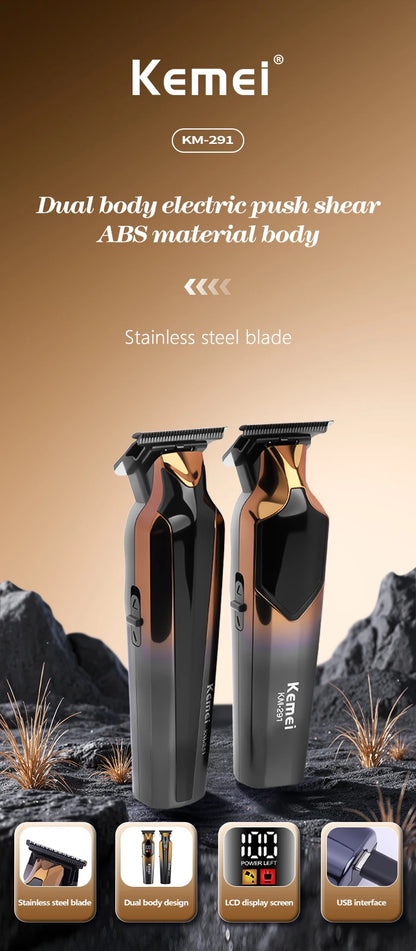 Kemei gradient color digital display hair clippers gift KM-291
