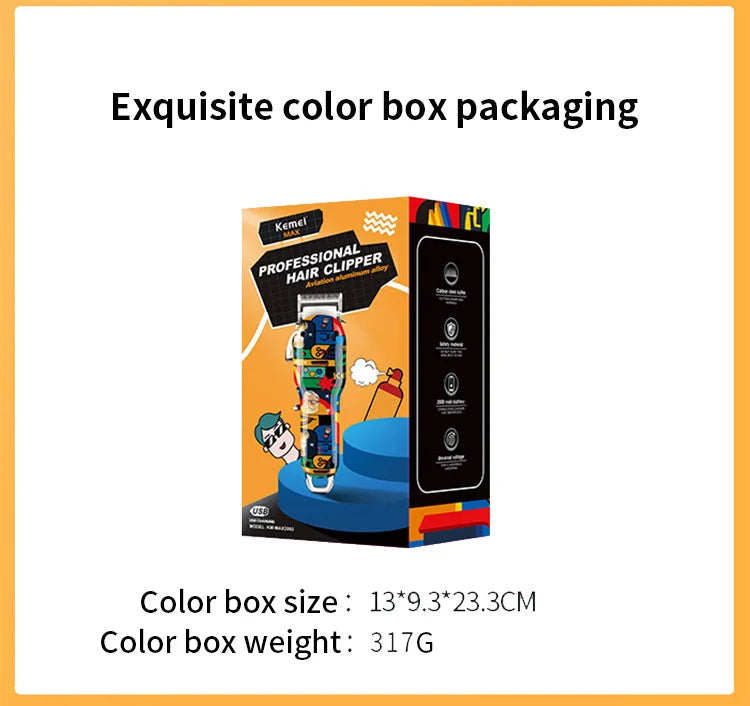 Kemei Graffiti Electric Hair Clipper Kit Men's Electric Shaver