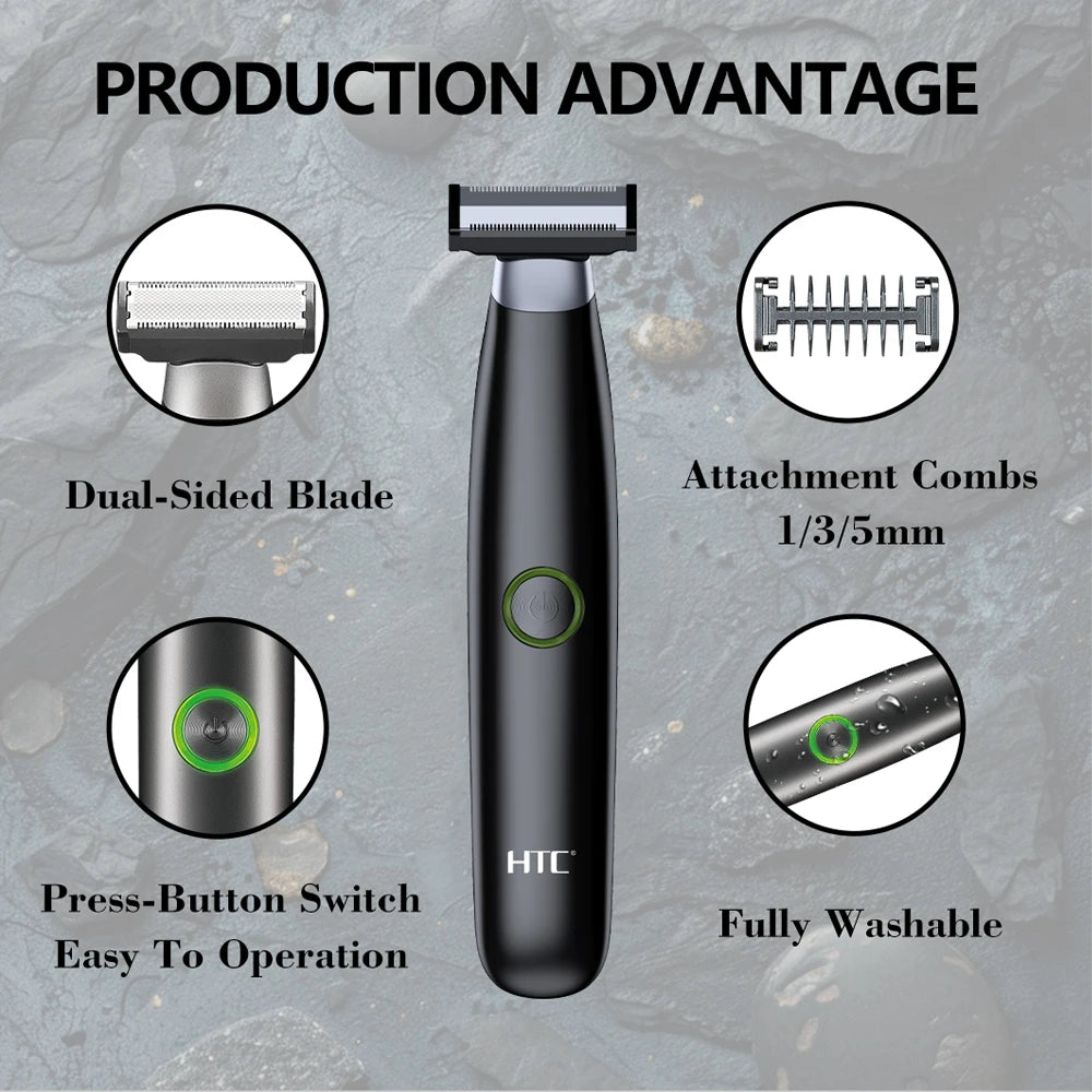 HTC Electric Shaver for Men Waterproof Electric Trimmer Razor