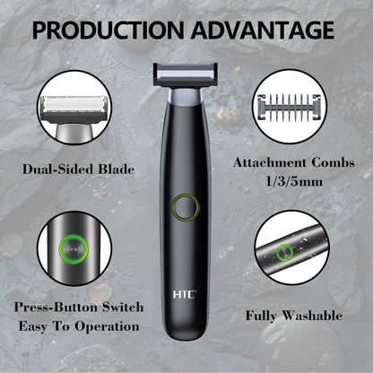 HTC Electric Shaver for Men Waterproof Electric Trimmer Razor