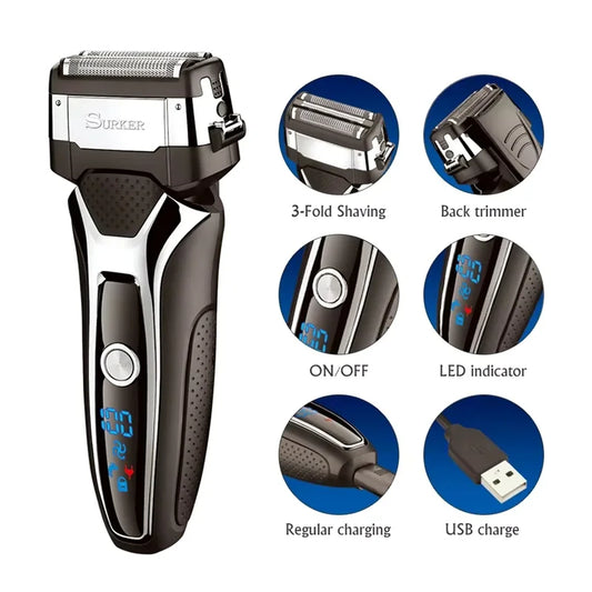 Electric Shaver for Men Rechargeable Intelligent Shaving Machine