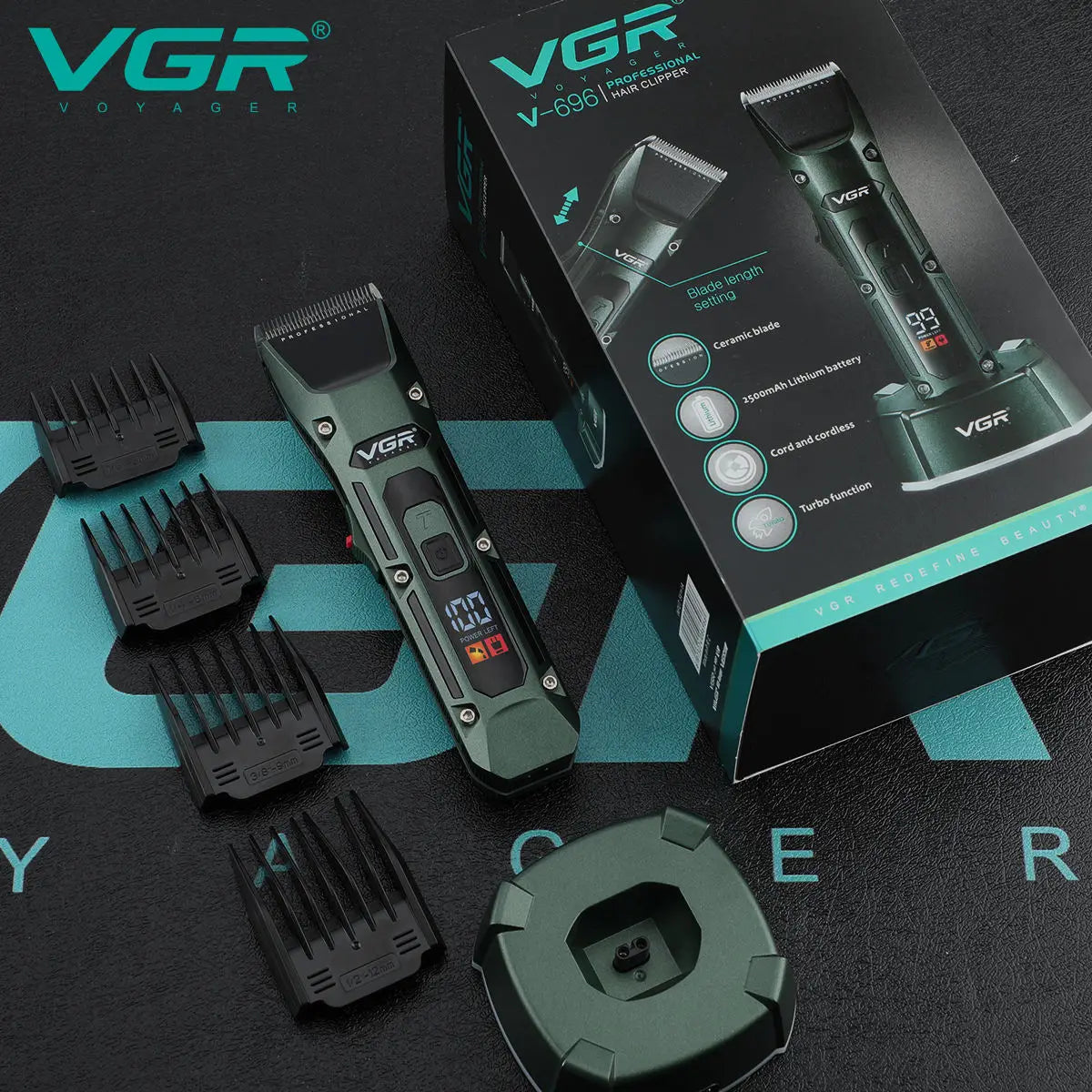 VGR V-696 New metal Popular Salon Barber Hair Cut for Men