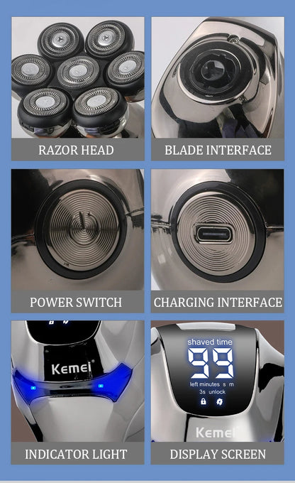 Kemei Head Electric Shavers For Bald Men Waterproof km-780