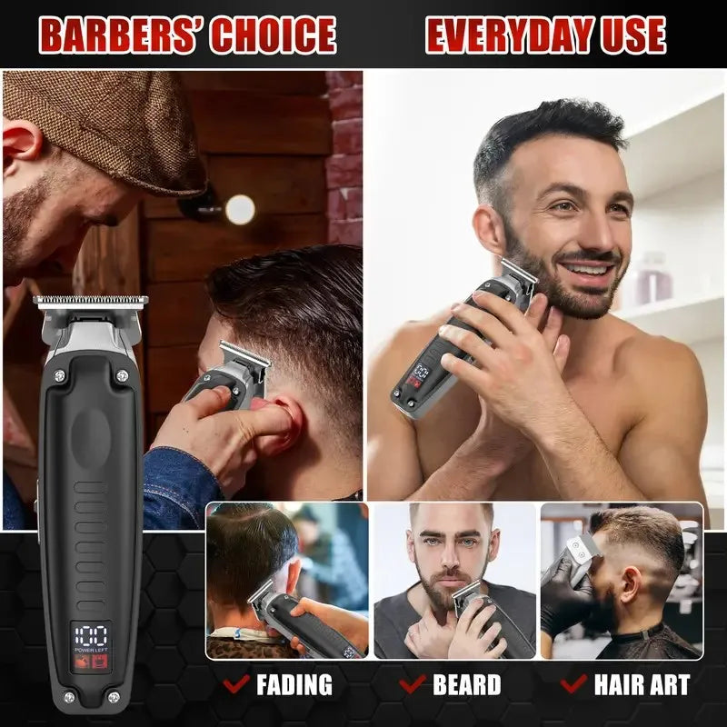 Professional Men's Hair Clipper Kit Cordless Trimmer