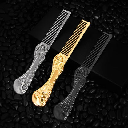 Professional Salon Beard Comb Zinc Alloy Mustache Comb