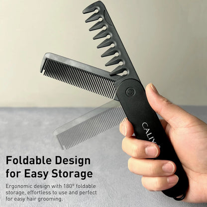 2 in 1 Folding Hair Comb for Men, Pocket Comb Mustache