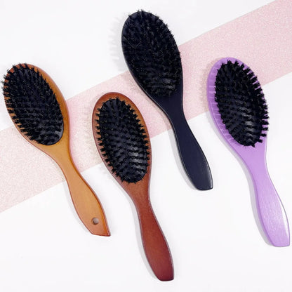New Arrival Hair Brush Wood Handle Boar Bristle