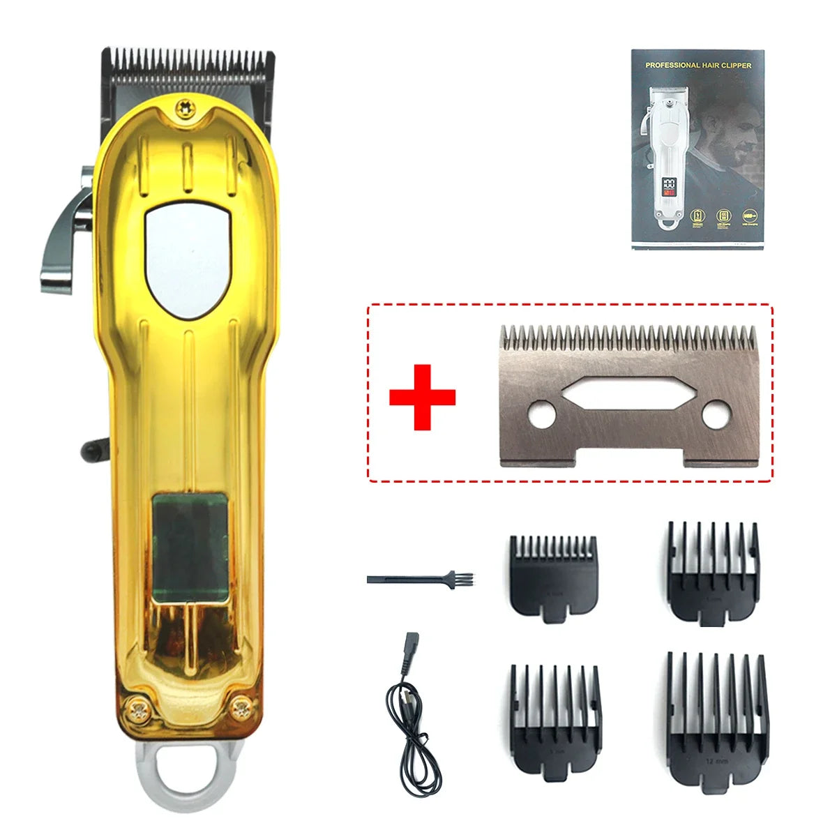 Professional Hair Clipper for Men 10W High Power LED Display