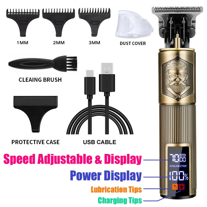 Electric Rechargeable Vintage T9 Man Shaver Trimmer