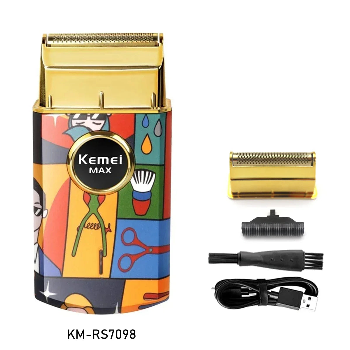 Kemei KM-RS7098 Titanium Double Foil Reciprocating Shaver