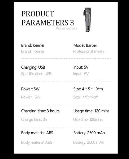 KEMEI Hair Salon Professional Hair Clipper and Shaving Set