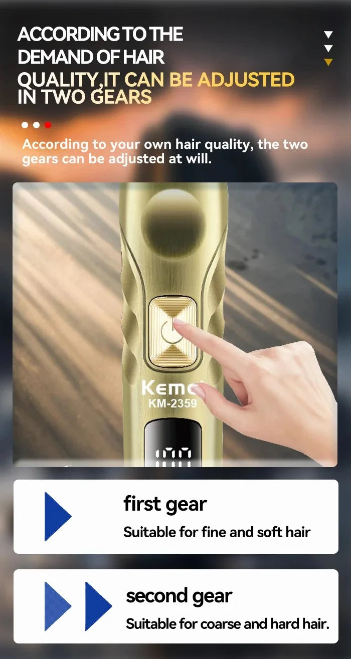 Kemei Professional Cordless Trimmer High Torque Zero-gap