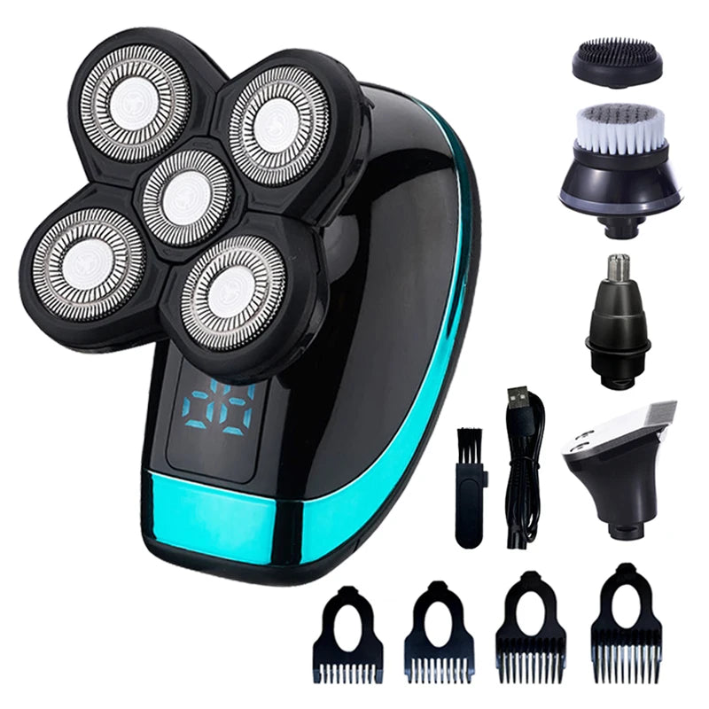 5 In 1 Electric Shaver For Men Bald Head Hair Clipper Nose Trimmer