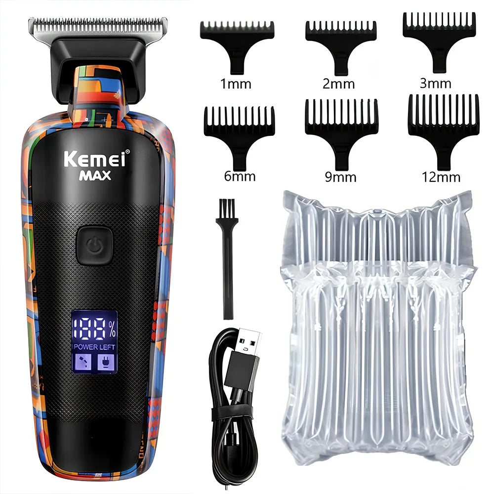 Kemei Graffiti Electric Hair Clipper Kit Men's Electric Shaver