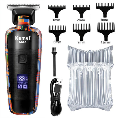 Kemei Graffiti Electric Hair Clipper Kit Men's Electric Shaver