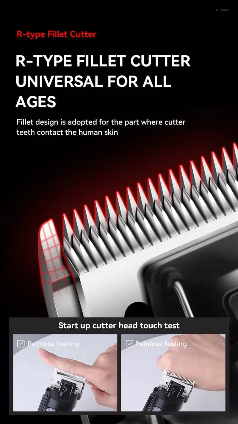 Kemei hair clipper long battery life silent TOP-65 carbon steel