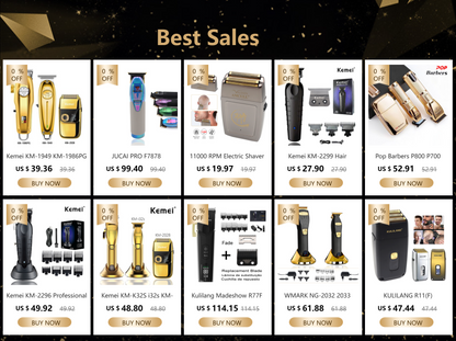 Kemei KM-253 Professional Hair Clipper USB Charging Hair Cutting