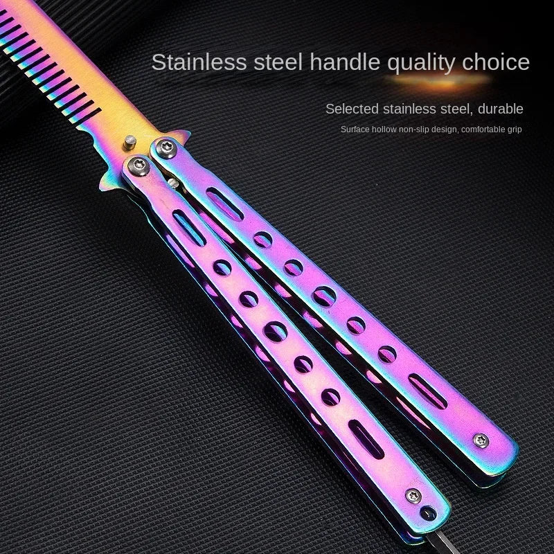 Foldable Comb Stainless Steel Butterfly Knife Comb