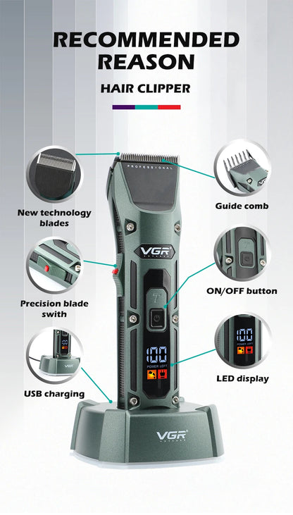 VGR V-696 New metal Popular Salon Barber Hair Cut for Men