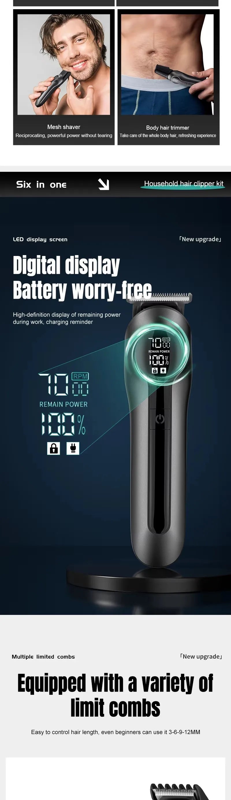 Xiaomi Youpin 6-in-1 Multifunctional Grooming Kit Hair Clipper