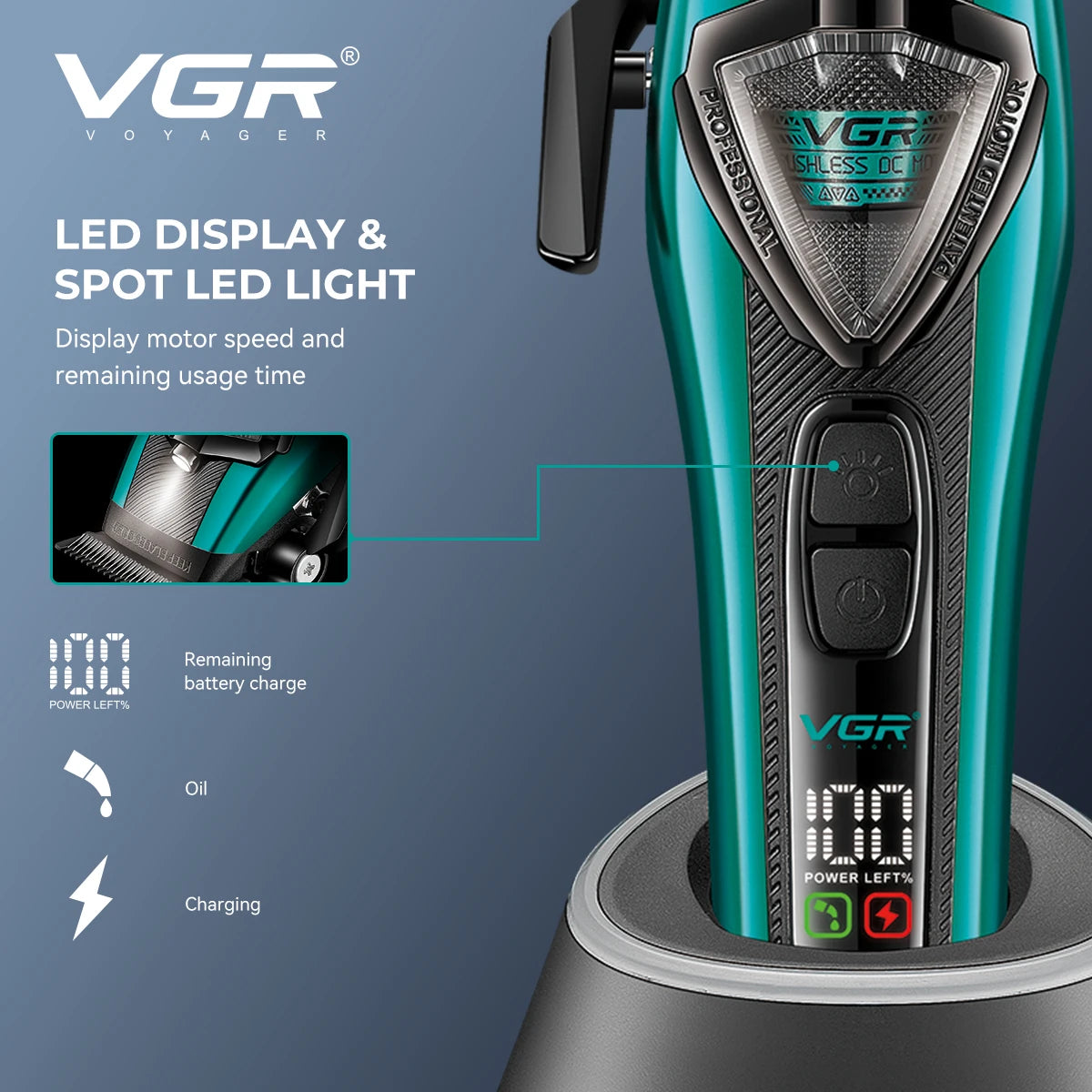 VGR Hair Trimmer Professional Hair Clipper for Men V-884