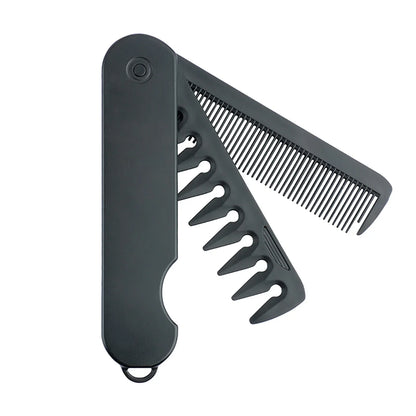 3 in 1 Pocket Folding Combs Plastic Wide Tooth Head Comb