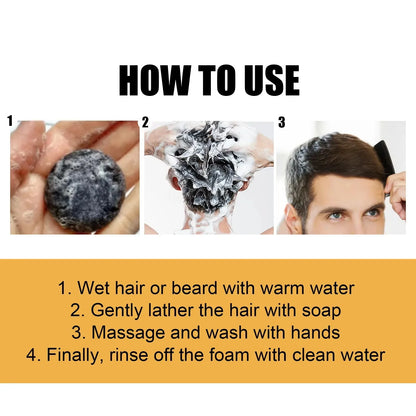 Magic White Hair to Black Shampoo Dye Soap Natural